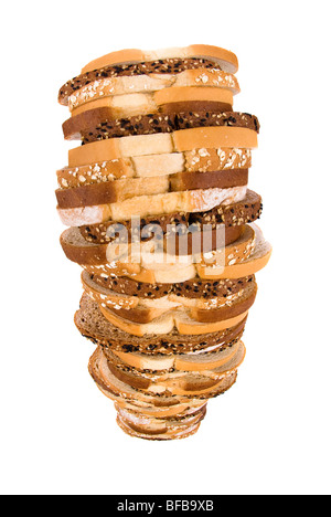 A fresh, tall stack of bread. Stock Photo
