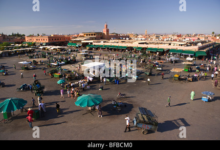 MARRAKESH, MOROCCO - Djemaa el-Fna main square in the medina. Stock Photo