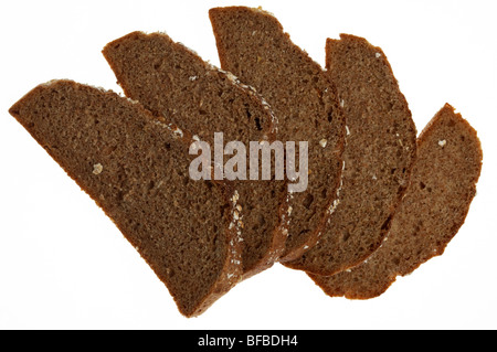 slices of irish brown wheaten soda bread mass manufactured and pre sliced Stock Photo