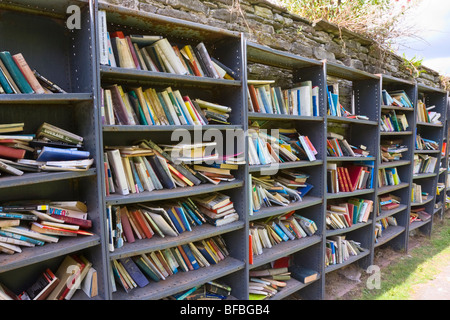 Shelves full of secondhand books Stock Photo
