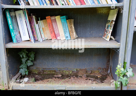 Shelves full of secondhand books Stock Photo