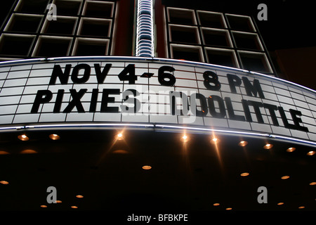 Sign outside of Hollywood Palladium, announcing Pixies Doolittle reunion concert Stock Photo