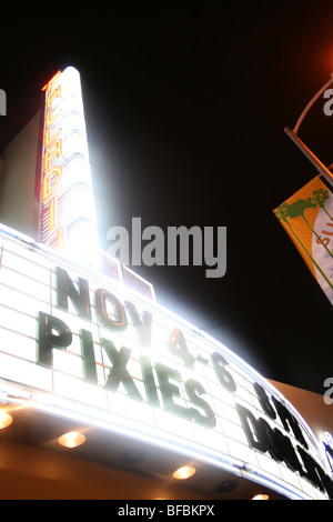 Sign, marquee, announcing The Pixies reunion concert, Doolittle tour, 2009 Stock Photo
