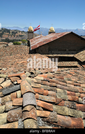 Rooftops with clay shingles in Cajabamba, Peru Stock Photo