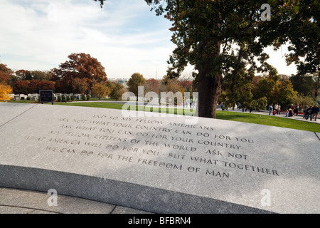Part of the John F Kennedy Memorial in Arlington Cemetery, Washington DC USA Stock Photo