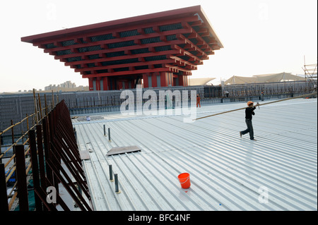 Construction site of China Pavilion of the World Expo 2010 in Shanghai, China.15-Oct-2009 Stock Photo