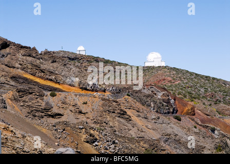 Observatorio Astrofisico, astronomical observatory on the Roque de los Muchachos, La Palma, Canary Islands, Spain, Europe. Stock Photo