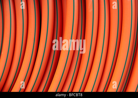 Spool of solid wall high density polyethylene (HDPE) conduit. Stock Photo