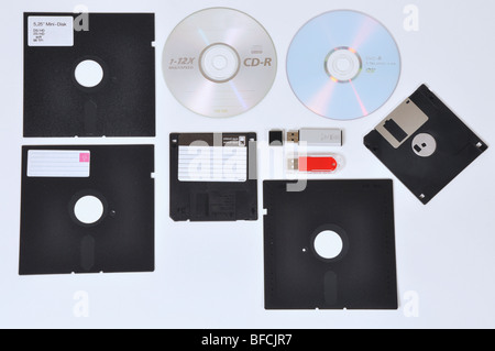 Various computer storage media Stock Photo