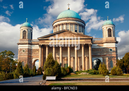 Exterior of the Neo Classical Esztergom Basilica, Cathedral ( Esztergomi Bazilika ), Hungary.  Stock Photo