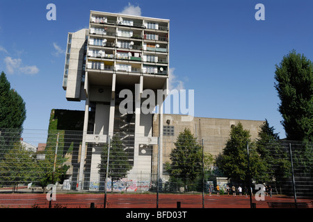 Berlin. Germany. Pallasseum aka Sozialpalast building built over concrete WWII bunker in Schöneberg. Stock Photo