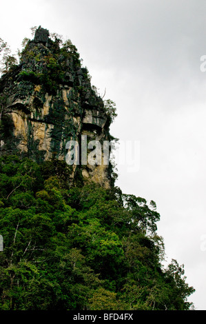 A rock outcrop on an island off the coast of Langkawi in Malaysia. Stock Photo