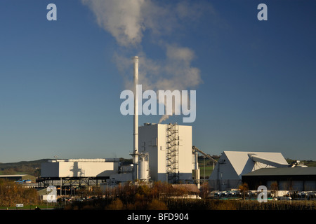 Steven's Croft Power Station , 44 mw . , wood burning power station , Lockerbie , Dumfries and Galloway , Scotland, U.K., Europe Stock Photo
