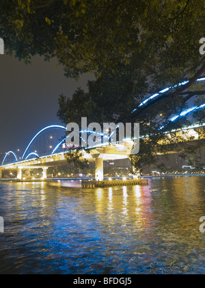 Bridge across Pearl river in Guangzhou, Guangdong, China. Stock Photo