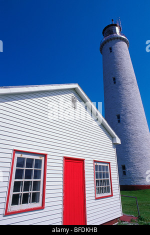 Lighthouse at Cap Des Rosiers, Gaspe Peninsula, Quebec, Canada. Stock Photo