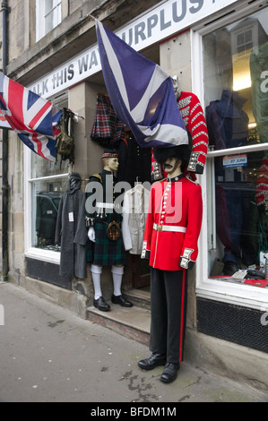 Walk This Way army surplus and military clothing shop in Coldstream Berwickshire Scotland the home of the Coldstream Guards Stock Photo