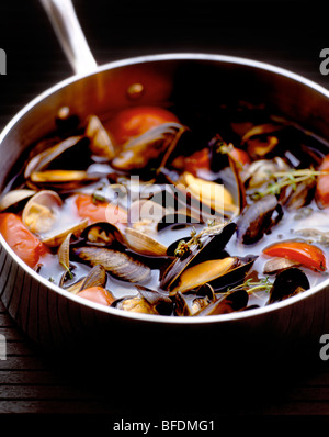 Mussel soup Stock Photo