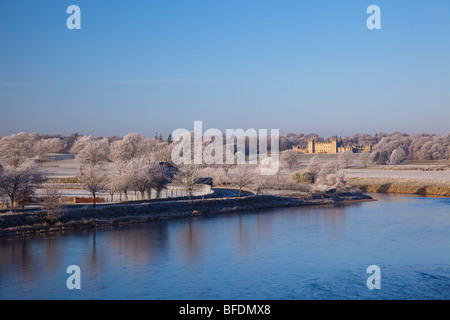 Floors Castle Kelso Roxburghshire Scotland winter view over the River Tweed Stock Photo