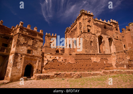 TELOUET, MOROCCO - The ruins of Glaoui kasbah, in the Atlas mountains. Stock Photo