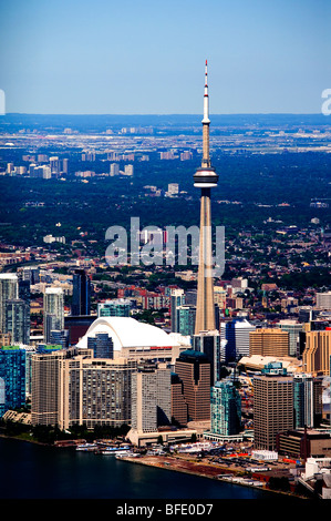 CN Tower and Rogers Centre in downtown Toronto, Ontario, Canada
