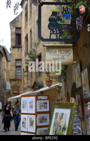 Art store by Place du Marche aux Oies in Sarlat-la-Caneda Stock Photo