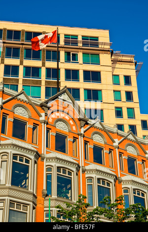 Low angle view of office buildings on Elgin Street in Ottawa, Ontario, Canada Stock Photo