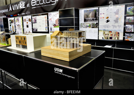 Paris, France, Construction Equipment 'Trade Show', 'Salon Batimat', Eco-House Architectural Model projects on display, environmentally sustainable, Stock Photo