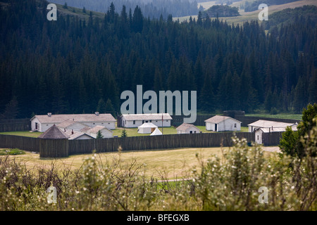 Overview of the Fort Walsh National Historic Site complex, Cypress Hills Interprovincial Park, Saskatchewan, Canada Stock Photo