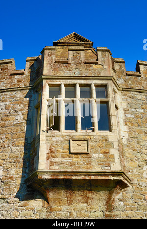 Walmer Castle, Kent, UK. Low angle view of the fortified entrance gate. Stock Photo