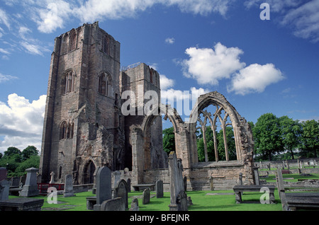 Elgin Cathedral sometimes referred to as ‘The Lantern of the North’ is an historic ruin in Elgin in Moray, north-east Scotland. Stock Photo