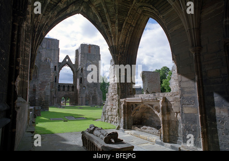 Elgin Cathedral sometimes referred to as ‘The Lantern of the North’ is an historic ruin in Elgin in Moray, north-east Scotland. Stock Photo