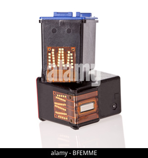Inkjet printer cartridges isolated on a white background Stock Photo