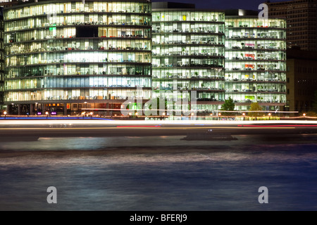 London's financial district on the bank of the Thames Stock Photo