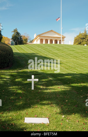 The grave of senator Edward Kennedy, Arlington Cemetery, Washington DC, USA Stock Photo