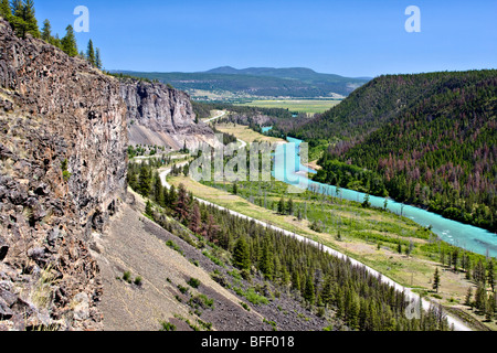 Bull Canyon and Chilcotin River along Highway 20 in the Chilcotin region of British Columbia Canada Stock Photo