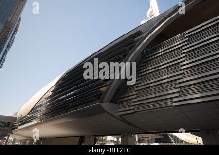 New metro station on Sheikh Zayed Road, Dubai Stock Photo