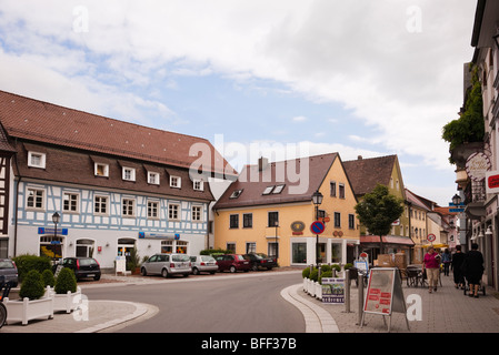 Market Place, Stockach, Baden Wurttenburg, Germany, Europe. Historic buildings on the main street in medieval small town Stock Photo