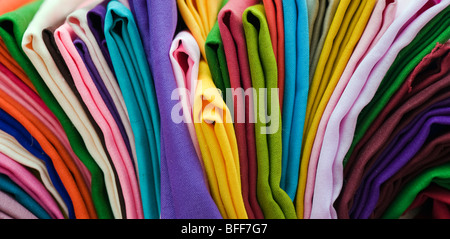 Coloured Indian cotton abstract panaoramic Stock Photo