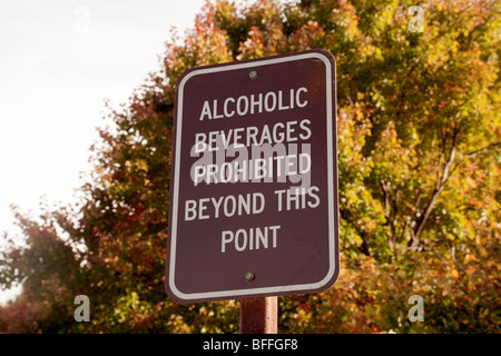 Alcoholic Drinks Prohibited sign, Washington DC, USA Stock Photo