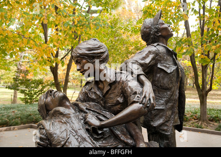 The statue for the Vietnam women veterans war memorial, Washington DC USA Stock Photo