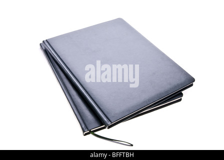 two notebooks on white background Stock Photo