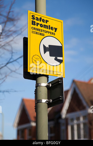 Sign, Bromley Safer Scheme, Beckenham High Street, Kent UK Stock Photo