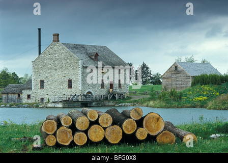 Bellamy´s Steam Flour Mill, Upper Canada Village, Morrisburg, Ontario, Canada Stock Photo