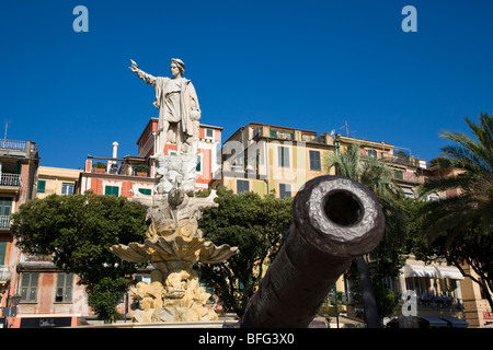 Statue of Christopher Columbus, santa margherita ligure, Italy Stock Photo