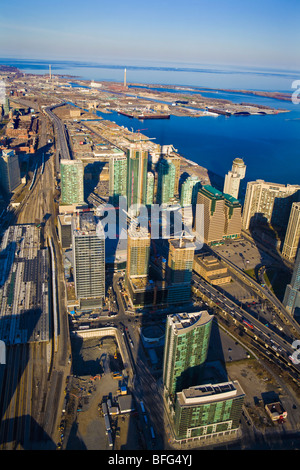 Toronto Harbourfront from CN Tower, Toronto, Ontario, Canada Stock Photo