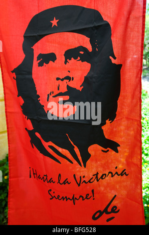 Banner of communist icon Che Guevara, Cuba Stock Photo