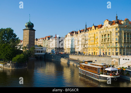 Riverside Prague Czech Republic Europe Stock Photo