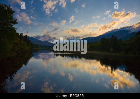 West Branch Ausable River at Wilmington in the Adirondack Mountains of New York State Stock Photo