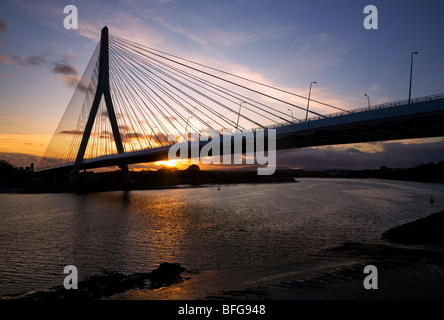 (New) Waterford Suir Bridge, The Longest Cable Stayed Bridge in Ireland, County Waterford, Ireland Stock Photo