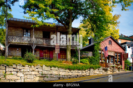 The Dowling House, the Oldest Home, in Galena, Illinois Stock Photo